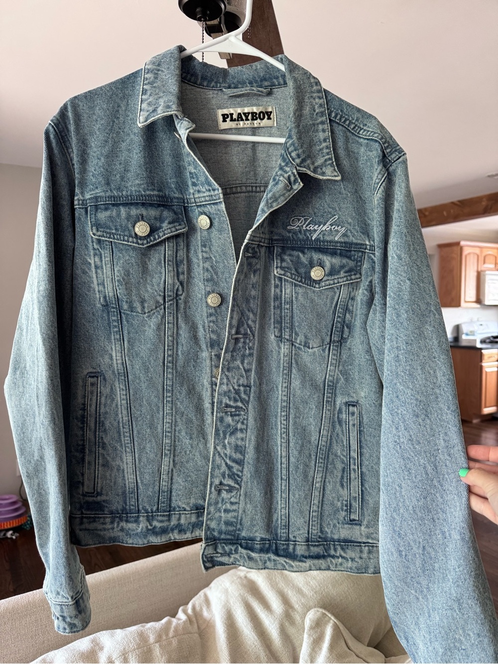 PLAYBOY Light Blue Washed Denim Jacket